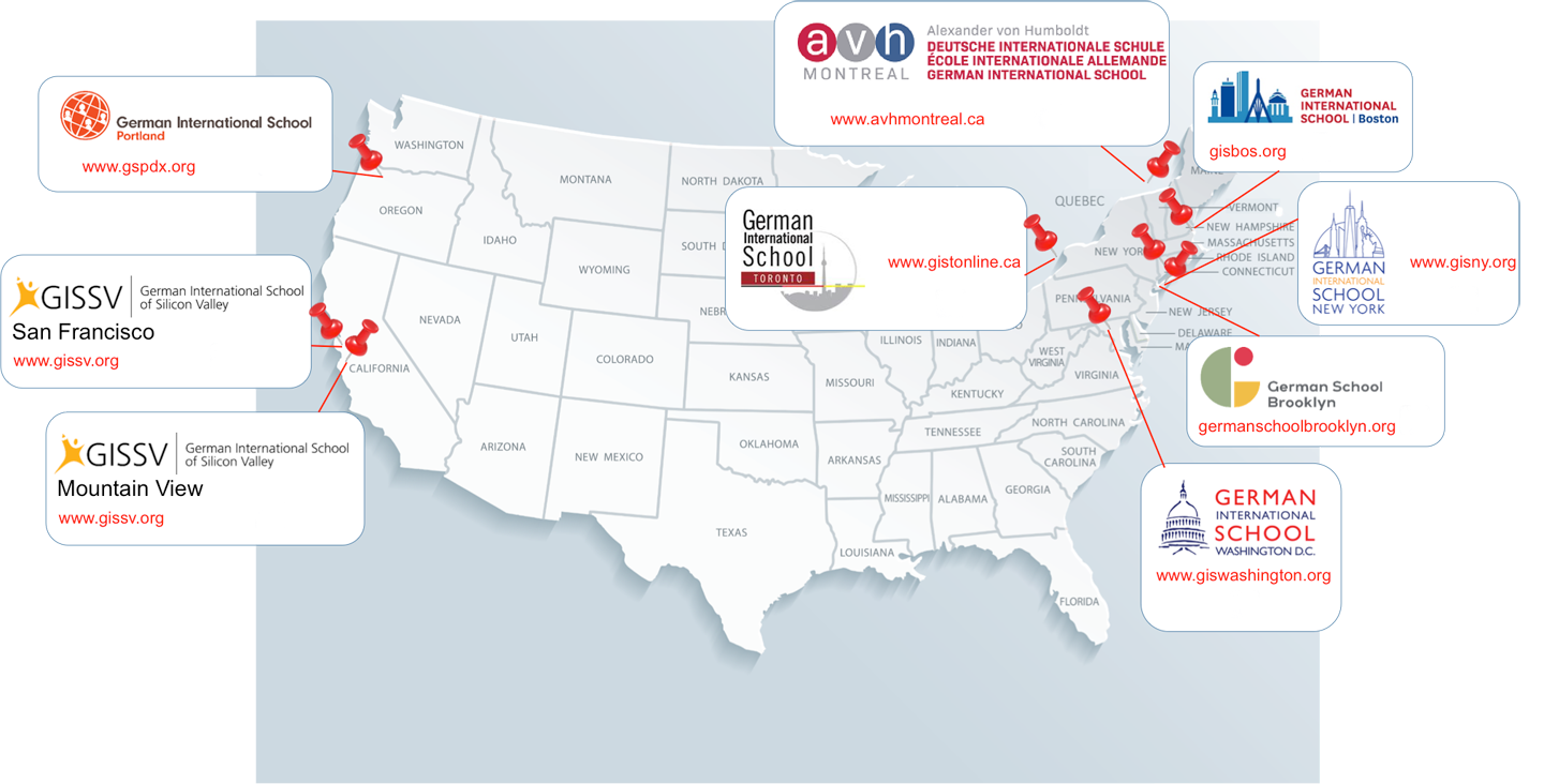 Schools in North America Map